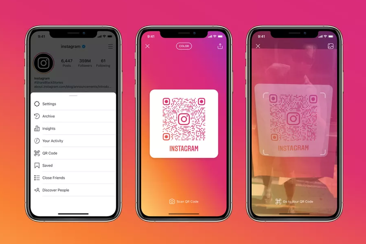 Share Instagram Feed dengan Kode QR di Aplikasi